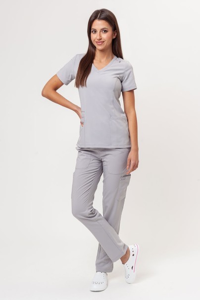 Lékařská dámská souprava Maevn Momentum (halena Double V–neck, kalhoty 6-pocket) světle šedá-1