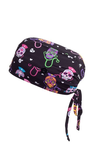 Lékařská čepice Maevn Elastic Button Unisex neonové lebky-1