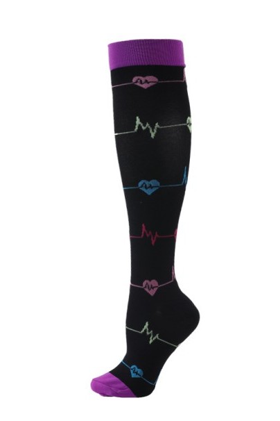 Kompresní ponožky Uniforms World Care purple EKG-1