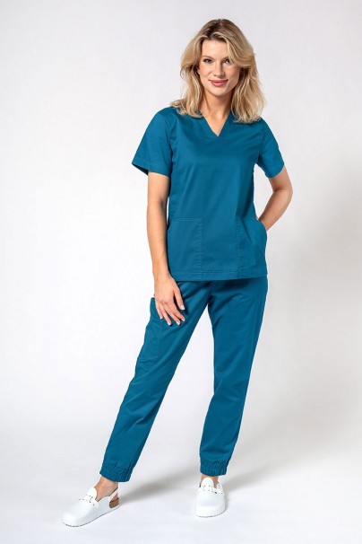 Dámska lékařská souprava Sunrise Uniforms Active III (halena Bloom, kalhoty Air) karaibsky modrá-1