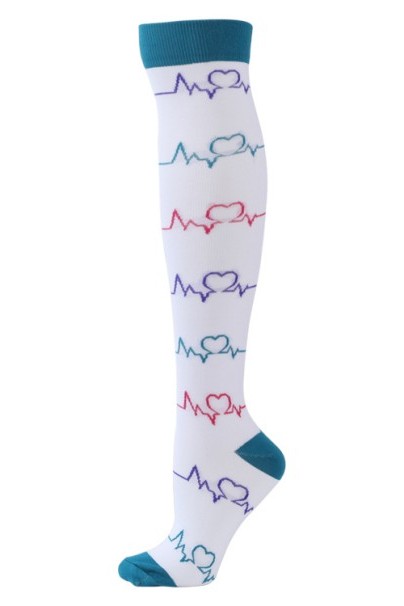 Kompresní ponožky Uniforms World Care white EKG-1