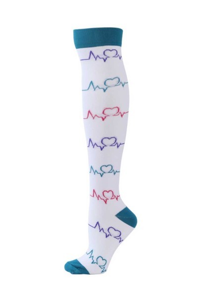 Kompresní ponožky Uniforms World Care white EKG-1