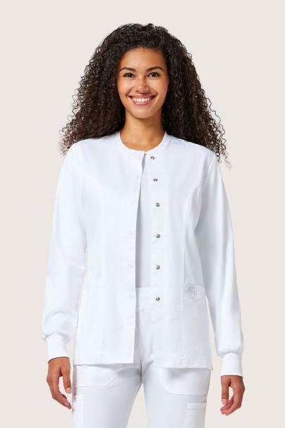 Dámská lékařská halena na zapínání Cherokee Revolution Snap bílá-1