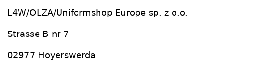 Adresa pro vrácení zboží - Germany
